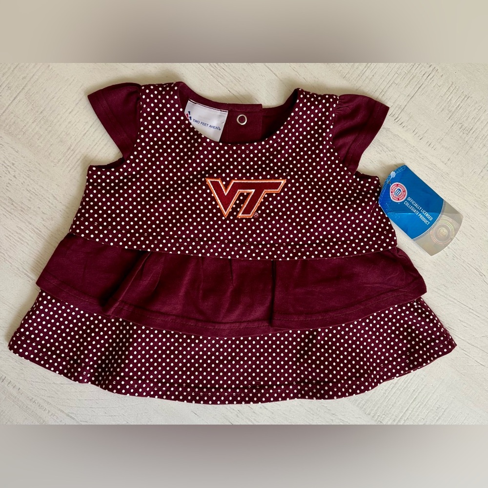Virginia Tech Baby Girl Polka Dot Dress - Two Feet Ahead